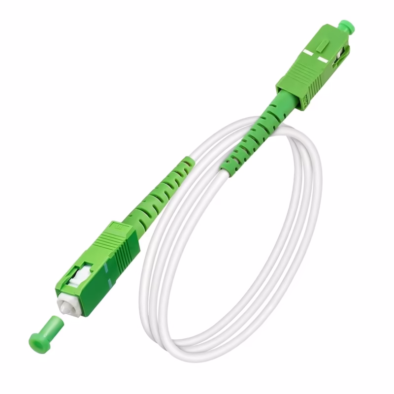 Cable Internet Fibra Óptica 2M para Router SC-APC a SC-APC Lancom OFK-KZ-S2-SA-SA-25-W-2-RJ1L, Conexión de cable de fibra óptica blanco a módem de internet Movistar Claro Win en HD Multimedia PERU SAC