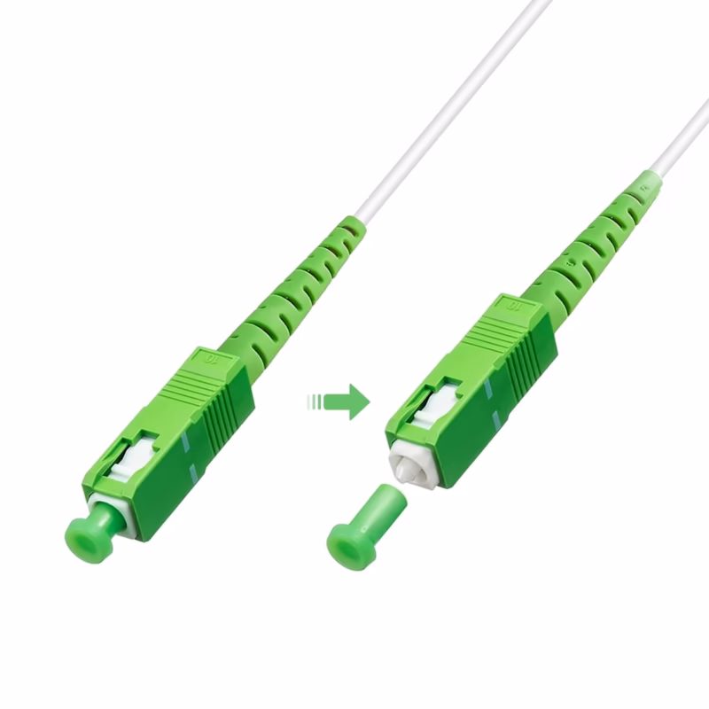 Cable de Internet en Fibra Optica 2MT SC APC Lancom OFK-KZ-S2-SA-SA-25-W-2-RJ1L____02 Cable Internet Fibra Óptica 2M para Router SC-APC a SC-APC Lancom OFK-KZ-S2-SA-SA-25-W-2-RJ1L, Conexión de cable de fibra óptica blanco a módem de internet Movistar Claro Win en HD Multimedia PERU SAC