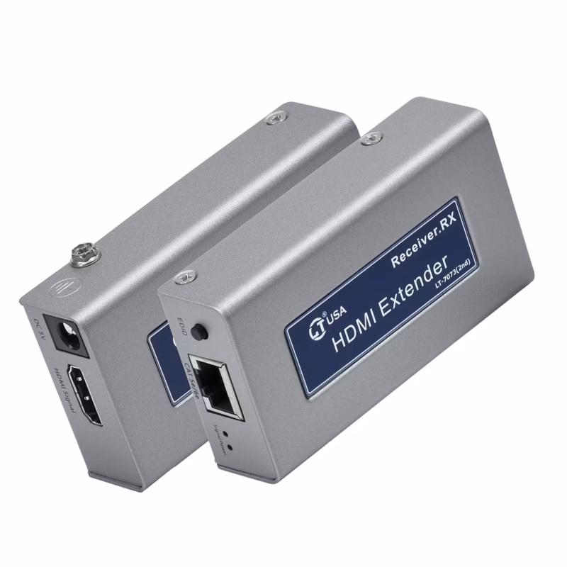 Extender HDMI de 50MT por Cable UTP Cat6 POC LT USA LT-7073______01 Extender HDMI Metros Cat PoC LT USA LT Transmisión Full HD para Cámaras y DVR