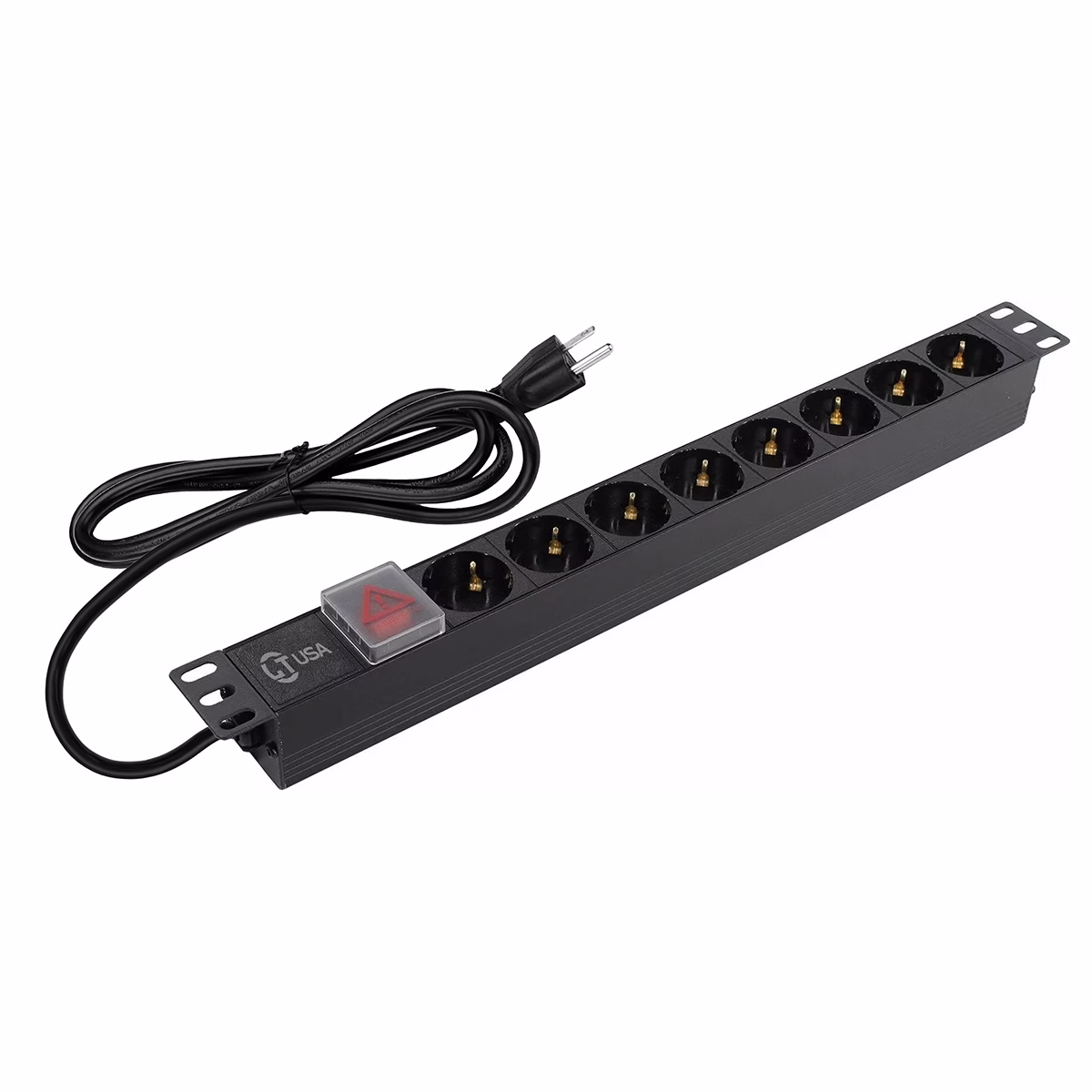 Power Rack Schuko 8 Tomas 1RU 2 Metros 16AWG LT USA LT-PDU-8TA-EU: El Accesorio Ideal para Gabinete de Pared Power Rack Schuko 8 Tomas 1RU 2 Metros 16AWG LT USA LT-PDU-8TA-EU, PDU-1RU-Schuko-aluminio-resistente-HD-Multimedia-PERU-SAC