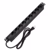 Power Rack Schuko 8 Tomas 1RU 2 Metros 16AWG LT USA LT-PDU-8TA-EU, PDU-1RU-Schuko-aluminio-resistente-HD-Multimedia-PERU-SAC