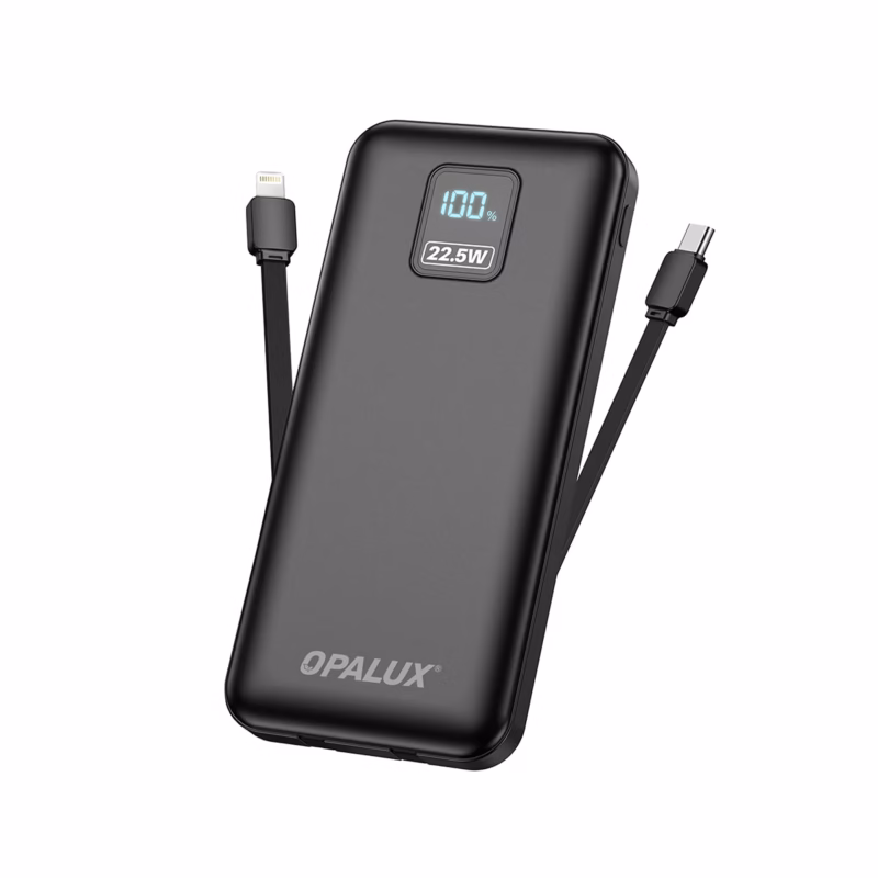 Power Bank Opalux mAh W OP PB Carga Rápida con Cables Integrados