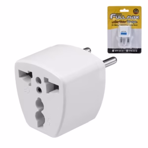 Adaptador de Enchufe Universal a Redondo High Full Max ZZ-AD-21 | 250V 10A Blanco, Distribuído en HD Multimedia PERU SAC