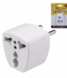 Adaptador de Enchufe Universal a Redondo High Full Max ZZ AD  | V A Blanco Distribuído en HD Multimedia PERU SAC