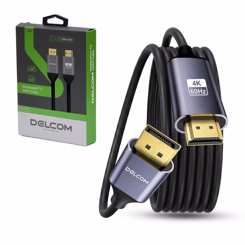 Cable DisplayPort a HDMI Delcom DL DPHC K Hz M Premium Gold Plated para Monitor y TV Distribuído en HD Multimedia PERU SAC