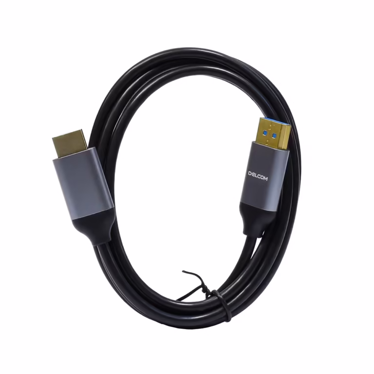 Cable DisplayPort a HDMI Delcom DL-DPHC001 4K 60Hz 1.8M Premium Gold Plated para Monitor y TV, Distribuído en HD Multimedia PERU SAC