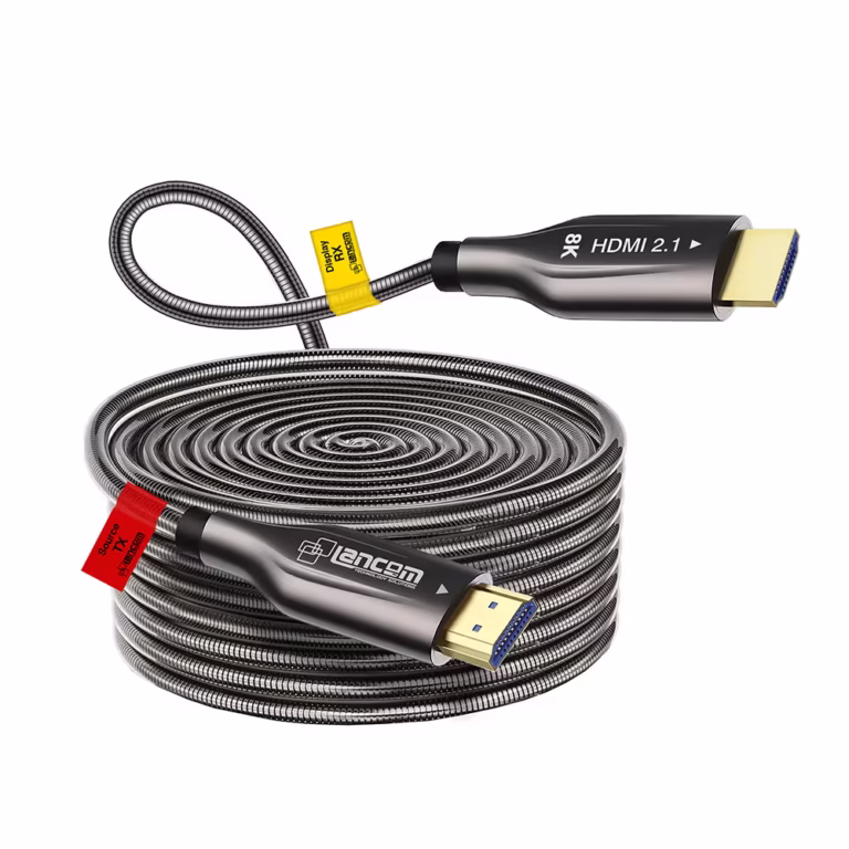 Cable HDMI 8K Lancom de 20M Blindado Fibra Óptica v2.1 | 48Gbps | eARC y HDR+ | LTS-AOC8K-M-20M Distribuído en HD Multimedia PERU SAC