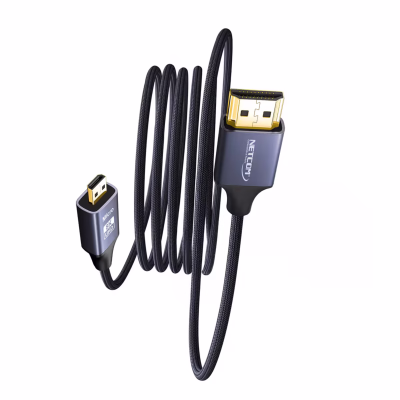 Cable_Micro_HDMI_8K_NETCOM_PE-HD0702_de_18MT_____Cable Cable Micro HDMI 8K NETCOM PE-HD0702 1.8 Metros Calidad Premium para Cámara Tablet Laptop y TV, Distribuído en HD Multimedia PERU SAC