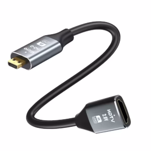 Cable Micro HDMI a HDMI Hembra 4K Glink GP-H-MICROM | Ultra HD 60Hz 20cm, Distribuído en HD Multimedia PERU SAC