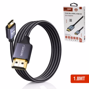 Cable Mini HDMI 8K NETCOM PE-HD0802 de 1.8 Metros y Calidad Premium, Distribuído en HD Multimedia PERU SAC