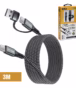 Cable USB C a USB C  Metros High Full Max HFM HG M | con Adaptador USB A | Enmallado y W Distribuído en HD Multimedia PERU SAC
