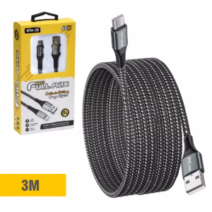 Cable USB-C de 3 Metros High Full Max HFM-CB-3M de 60W Carga Rápida y Enmallado, distribuído en HD Multimedia PERU SAC
