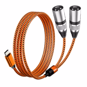 Cable de Audio USB-C a 2 XLR Macho PRO Series PS-12C-2MT | Cable de 2 Metros Enmallado con Chip DAC Distribuído en HD Multimedia PERU SAC