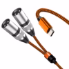 Cable_de_Audio_USB-C_a_2 XLR_Macho_PRO_Series_PS-12C-2MT__02___Conector Cable de Audio USB C a XLR Macho PRO Series PS C MT | Cable de Metros Enmallado con Chip DAC