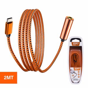 Cable de Audio USB-C a Mini Plug Estéreo Hembra PRO Series PS-35BC-2MT | 2 Metros con Cable Enmallado y Chip DAC Distribuído en HD Multimedia PERU SAC