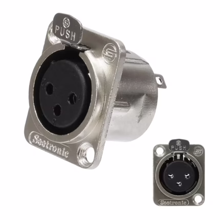 Conector Canon Hembra de Chasis SEETRONIC K3F2C Metal Housing vendido en HD Multimedia PERU SAC