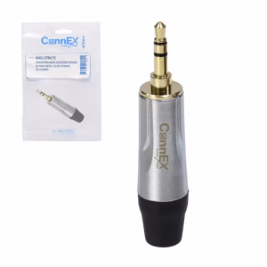 Conector MiniPlug TRS Estéreo Connex GBHJ-04CH-BK Plateado para Soldar, Distribuído en HD Multimedia PERU SAC