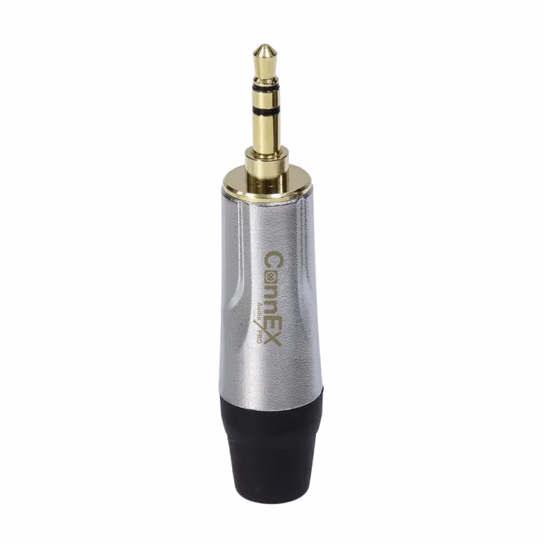 Conector MiniPlug TRS Estéreo Connex GBHJ-04CH-BK Plateado para Soldar, Distribuído en HD Multimedia PERU SAC