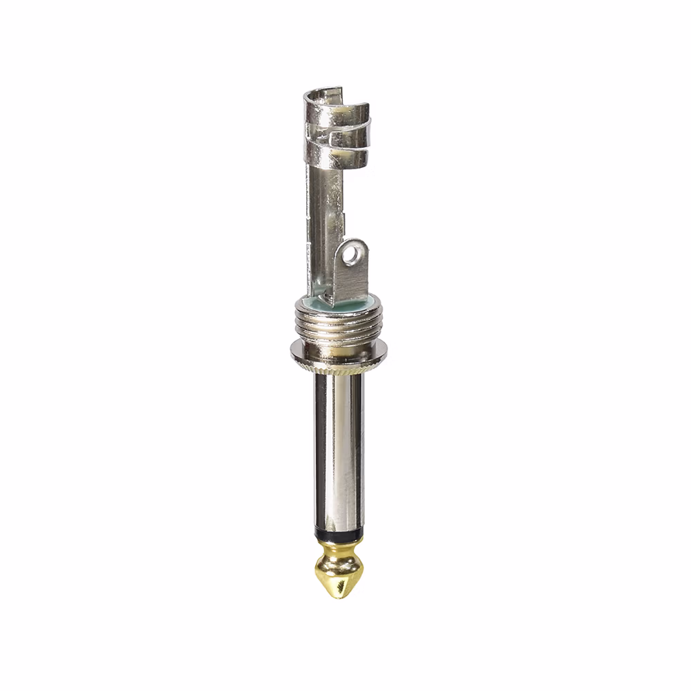 Conector Plug Mono Connex GNYJ BK BK con Pin Dorado Metal Black para Soldar | Audio Profesional de Calidad Distribuído en HD Multimedia PERU SAC