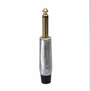 Conector Plug TS Connex GWDJ-01CH-BK Dorado Metálico Profesional, Distribuído en HD Multimedia PERU SAC