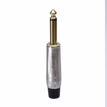 Conector Plug TS Connex GWDJ-01CH-BK Dorado Metálico Profesional, Distribuído en HD Multimedia PERU SAC