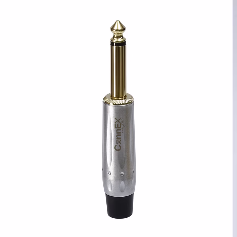 Conector_Plug_TS_Connex_GWDJ-01CH-BK_Dorado_Case_Metálico___01___Conector Conector Plug TS Connex GWDJ CH BK Dorado Metálico Profesional