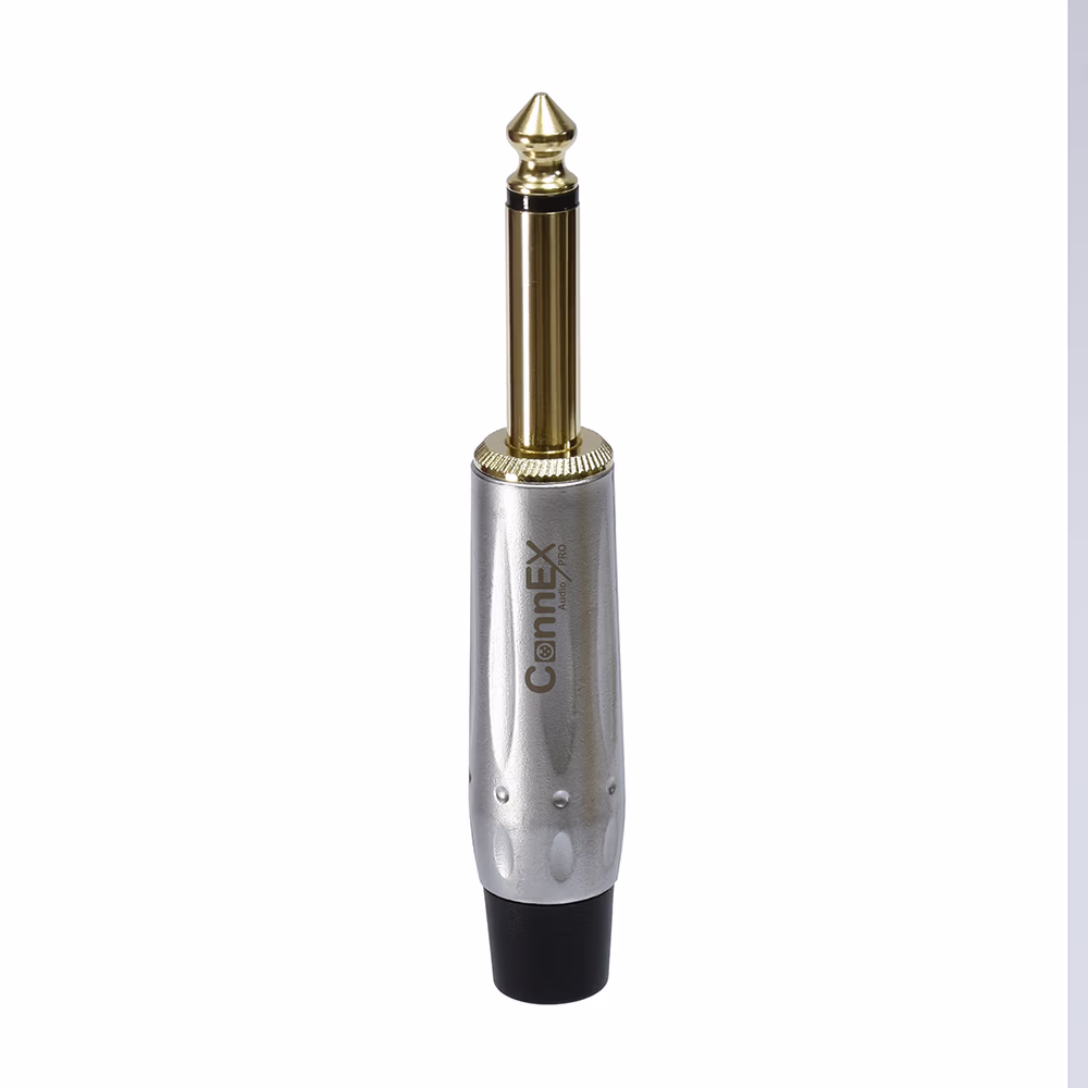 Conector Plug TS Connex GWDJ CH BK Dorado Metálico Profesional Distribuído en HD Multimedia PERU SAC