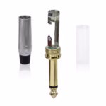Conector Plug Mono  Grados Connex GWDJ BK BK Gold Plated Metálico para Soldar