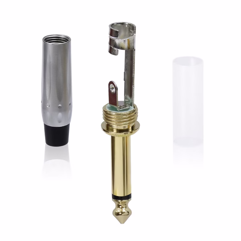 Conector Plug TS Connex GWDJ CH BK Dorado Metálico Profesional