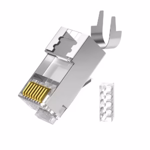 Conector RJ45 Cat6A Pass Through Apantallado Dtech DT-PLK6315SCST, Distribuído en HD Multimedia PERU SAC