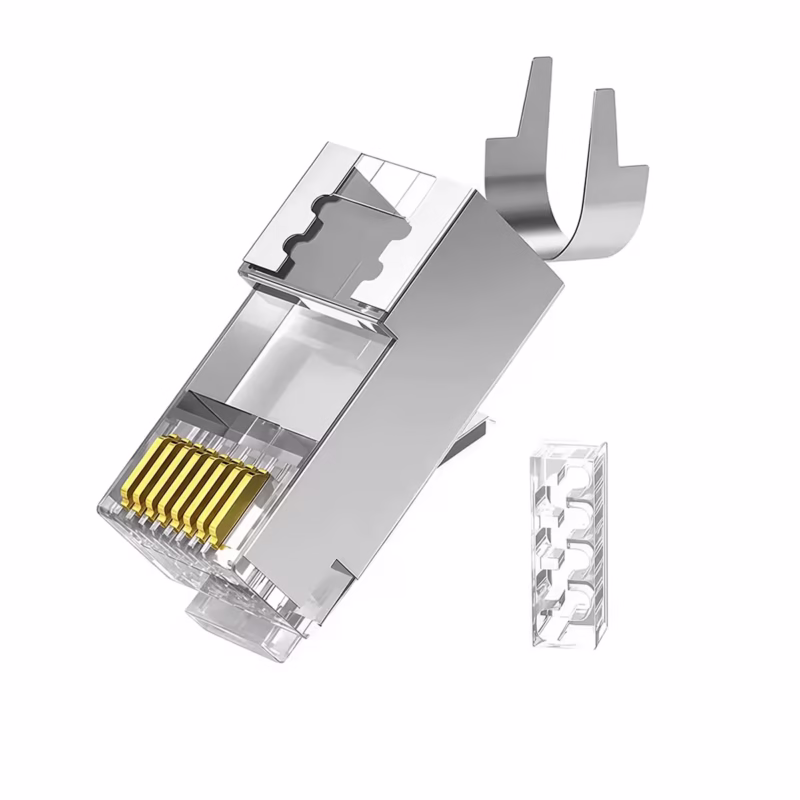 Conector RJ CatA Pass Through Apantallado Dtech DT PLKSCST Distribuído en HD Multimedia PERU SAC