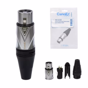 Conector XLR Canon Hembra Connex GSDX CH BK de Zinc Cromado con  Pin Dorado para Soldar