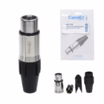 Conector XLR Canon Macho Connex GSDX CH BK Cromado con  Pin Dorado para Soldar