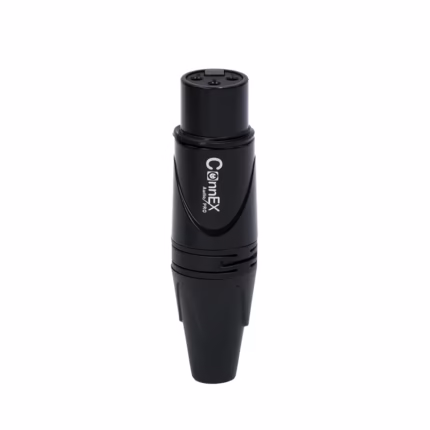 Conector XLR Canon Hembra Connex GXDX-002BK 3 Pin Dorado para Soldar | Color Negro, Distribuído en HD Multimedia PERU SAC