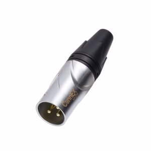 Conector XLR Canon Macho Connex GSDX-15CH-BK Cromado con 3 Pin Dorado para Soldar, Distribuído en HD Multimedia PERU SAC