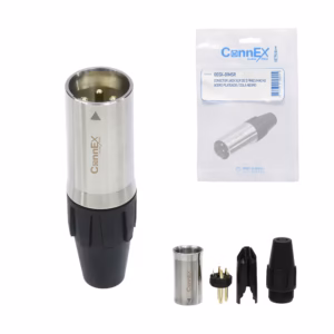 Conector XLR Canon Macho Connex GSSX MSR de Acero Cromado con  Pin Dorado para Soldar