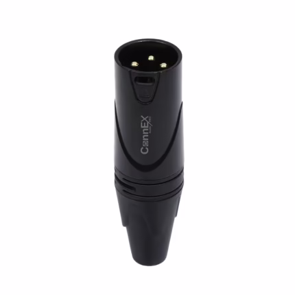 Conector XLR Canon Macho Connex GXDX-001BK Negro con 3 Pin Dorado para Soldar, Distribuído en HD Multimedia PERU SAC