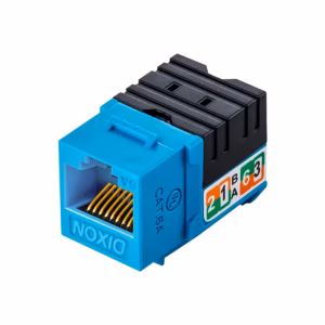 Jack Cat6A Dixon Azul RJ45 Poncheo 90° | 10Gbps PoE++ | KJ38-C6A-US-BLN, Distribuído en HD Multimedia PERU SAC