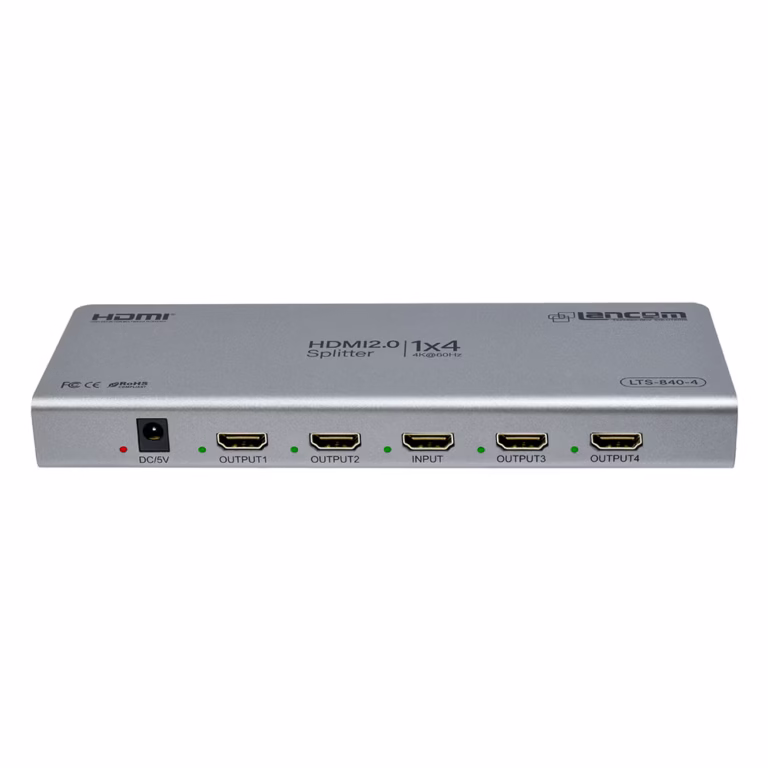 Splitter HDMI 4K 1x4 Lancom LTS-840-4 Ultra HD 60Hz | Divisor de Video 1 Entrada 4 Salidas Distribuído en HD Multimedia PERU SAC