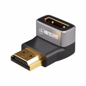 Adaptador Codo HDMI de 90 Grados Vertical Invertido Lancom LTS-270G | Gold Plated | 8K Super Ultra HD | Cabezal de Aluminio, Distribuído en HD Multimedia PERU SAC