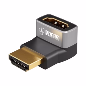 Adaptador Codo HDMI de 90 Grados Vertical Lancom LTS-90G | Gold Plated | 8K Super Ultra HD | Cabezal de Aluminio, Distribuído en HD Multimedia PERU SAC