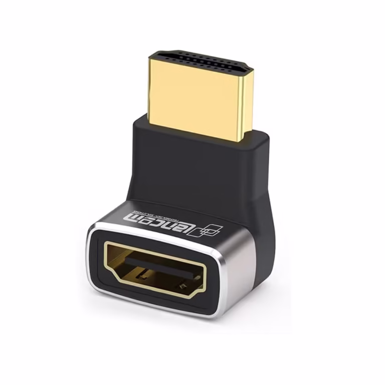 Adaptador Codo HDMI de 90 Grados Vertical Lancom LTS-90G | Gold Plated | 8K Super Ultra HD | Cabezal de Aluminio, Distribuído en HD Multimedia PERU SAC