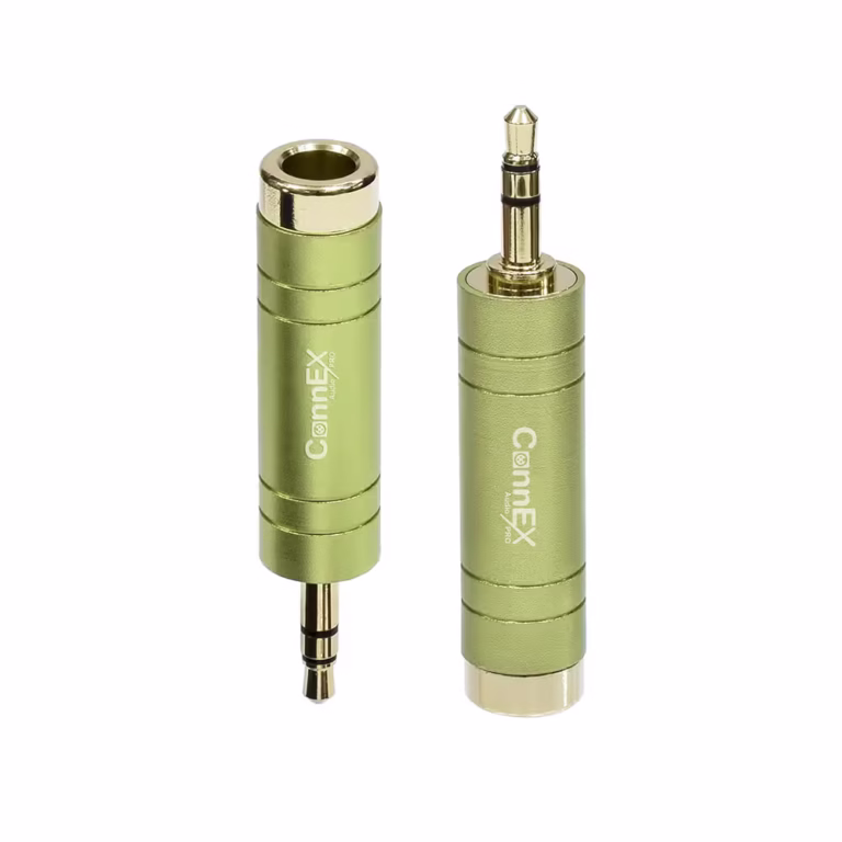 Adaptador de Audio Plug a MiniPlug Estéreo Connex GALA-02GN | Conector Metal Housing Gold Plated, Distribuído en HD Multimedia PERU SAC