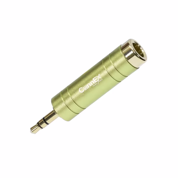 Adaptador de Audio Plug a MiniPlug Estéreo Connex GALA GN | Conector Metal Housing Gold Plated Distribuído en HD Multimedia PERU SAC