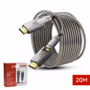 Cable HDMI 8K de 20MT con Conector Desmontable LANCOM LTS-AOC8K-D-20M | Fibra Óptica Activa | Ideal para Ductos y Exteriores | Blindaje Metálico | 48Gbps, Distribuído en HD Multimedia PERU SAC