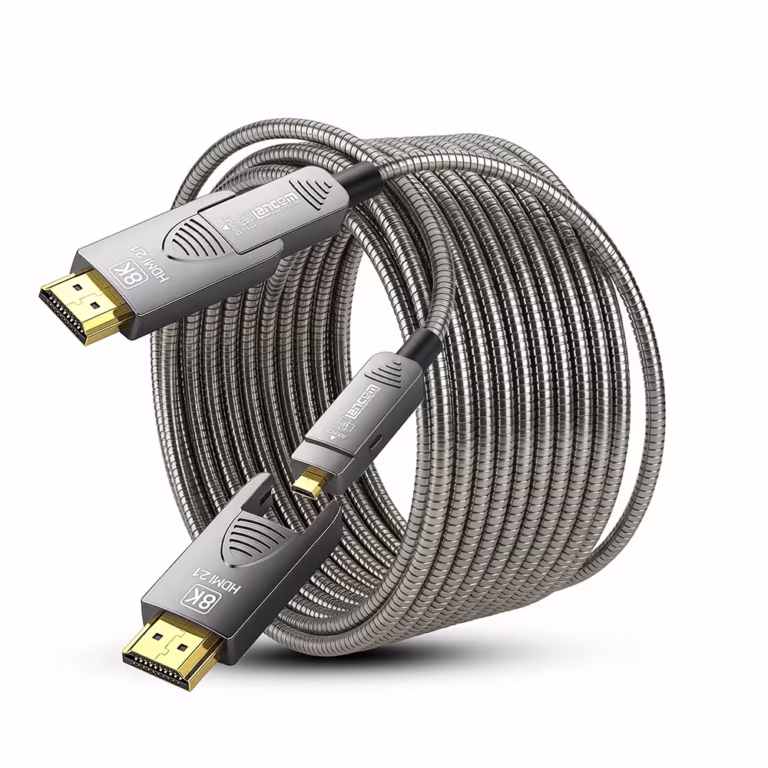 Cable HDMI 8K de 20MT con Conector Desmontable LANCOM LTS-AOC8K-D-20M | Fibra Óptica Activa | Ideal para Ductos y Exteriores | Blindaje Metálico | 48Gbps, Distribuído en HD Multimedia PERU SAC