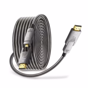 Cable HDMI 8K de 30MT con Conector Desmontable LANCOM LTS-AOC8K-D-30M | Fibra Óptica Activa OM2 | Ideal para Ductos y Exteriores | Blindaje Metálico | 48Gbps, Distribuído en HD Multimedia PERU SAC