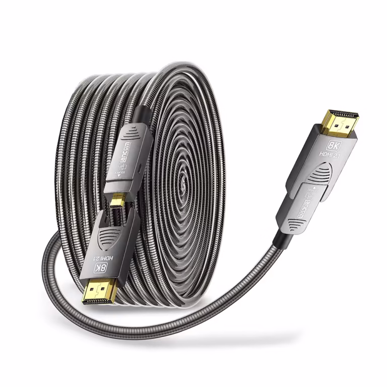 Cable HDMI 8K de 30MT con Conector Desmontable LANCOM LTS-AOC8K-D-30M | Fibra Óptica Activa OM2 | Ideal para Ductos y Exteriores | Blindaje Metálico | 48Gbps, Distribuído en HD Multimedia PERU SAC