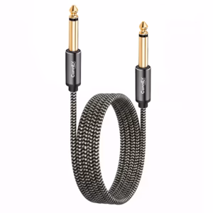 Cable Plug Mono de 1.8M Enmallado Connex CX-18-0150-1.8M | Cable Jack 1/4 6.35mm TS para Guitarra e Instrumentos Musicales | Conector Gold Plated, Distribuído en HD Multimedia PERU SAC