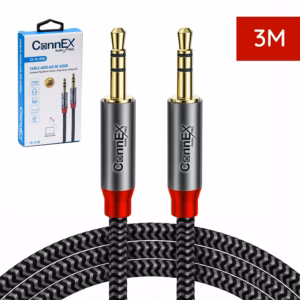 Cable de Audio Estéreo MiniPlug TRS de 3M Connex CX-15-0150-3M | Cable Auxiliar Jack 3.5mm Enmallado Gold Plated, Distribuído en HD Multimedia PERU SAC